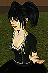 Second Life character Lichia Jie, creator of ruffly petticoats, cute skirts, startling eyes...