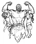 Grog lifting the gnomes